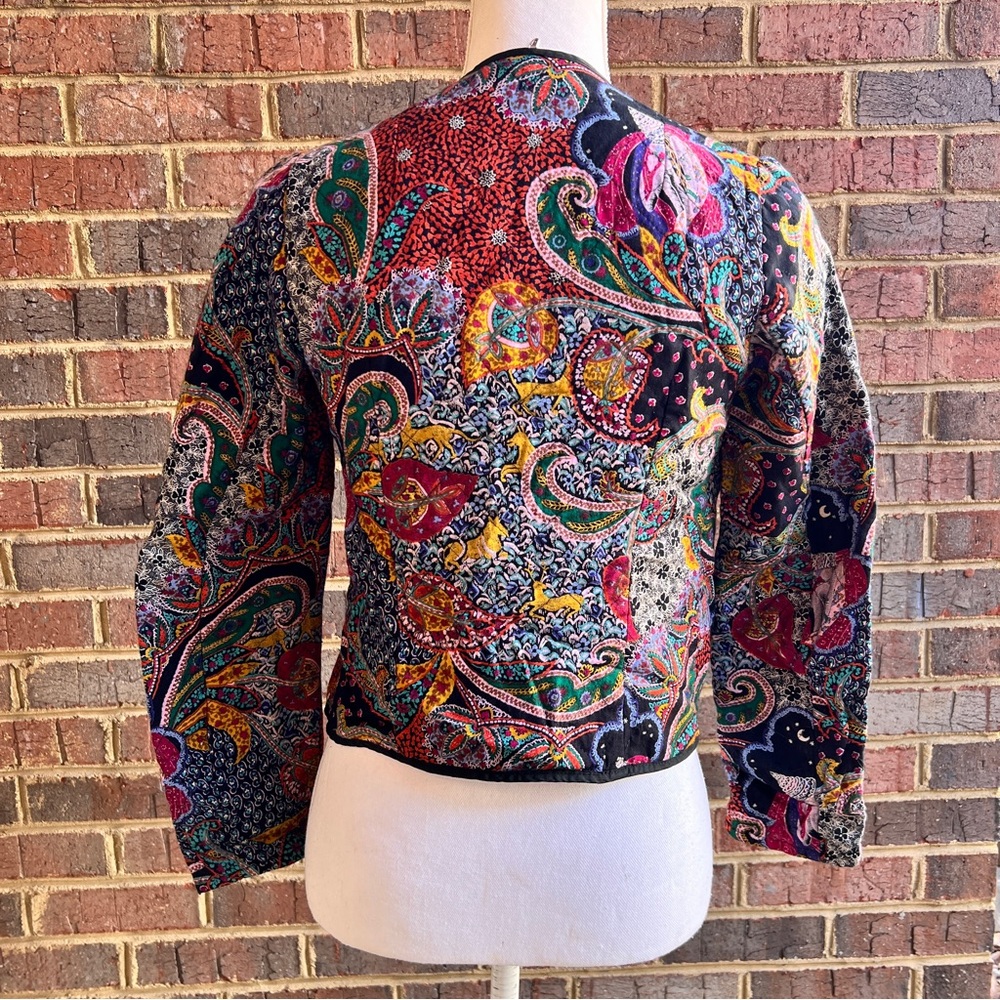 Vintage Multi-Pattern Quilted Cropped Jacket - image 5